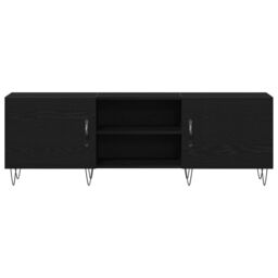 Berkfield Home TV Cabinet Black Oak 150x30x50 cm Engineered Wood - Size: 150 x 30 x 50 cm - thumbnail 7