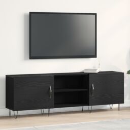 Berkfield Home TV Cabinet Black Oak 150x30x50 cm Engineered Wood - Size: 150 x 30 x 50 cm