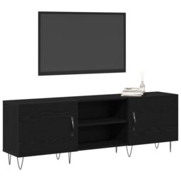 Berkfield Home TV Cabinet Black Oak 150x30x50 cm Engineered Wood - Size: 150 x 30 x 50 cm - thumbnail 3