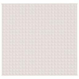 Berkfield Home Soft Weighted Blanket Light Cream 220x235 cm King 15 kg Fabric - thumbnail 1