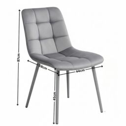 KOSY KOALA Wooden Dining Table with 2 Benches & Grey Velvet Chairs, Stylish Dining Room Furniture - thumbnail 6