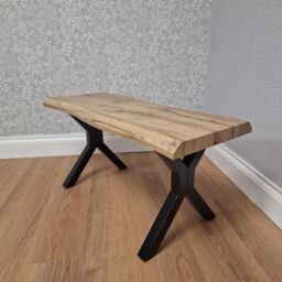 KOSY KOALA Wooden Dining Table with 2 Benches & Grey Velvet Chairs, Stylish Dining Room Furniture - thumbnail 3