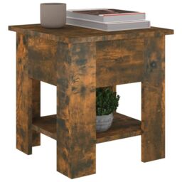 Berkfield Home Coffee Table Smoked Oak 40x40x42 cm Engineered wood in Brown - Size: 40 x 40 x 42 cm - thumbnail 4