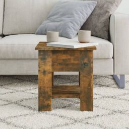 Berkfield Home Coffee Table Smoked Oak 40x40x42 cm Engineered wood in Brown - Size: 40 x 40 x 42 cm - thumbnail 3
