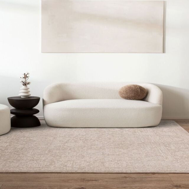 The Rug Shop UK Natural Border Traditional Abstract Polyester Cotton Backing Rug - Size: 200 cm x 300 cm - image 1