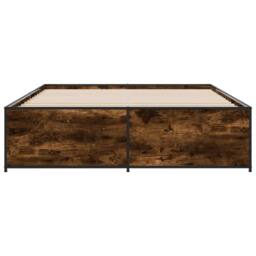 Berkfield Home Durable Bed Frame without Mattress Smoked Oak 140x200 cm in Brown - thumbnail 4