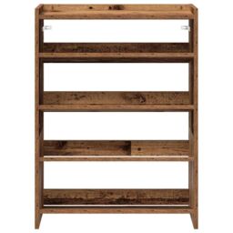 Berkfield Home Shoe Rack Old Wood 60x25x81 cm Engineered Wood in Brown - Size: 60 x 25 x 81 cm - thumbnail 4