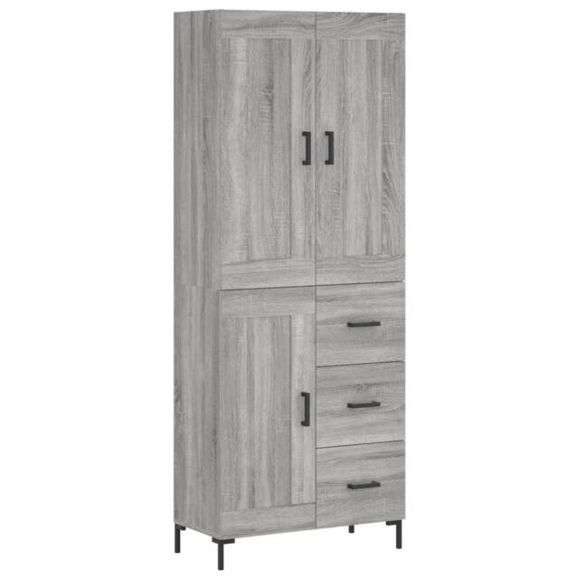Berkfield Home Highboard Grey Sonoma 69.5x34x180 cm Engineered Wood - image 1