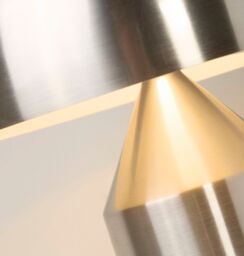 Lighting Collection Satin Silver Dome Table Lamp - thumbnail 4