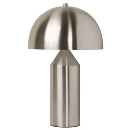 Lighting Collection Satin Silver Dome Table Lamp - thumbnail 3