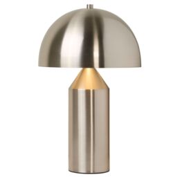 Lighting Collection Satin Silver Dome Table Lamp - thumbnail 1