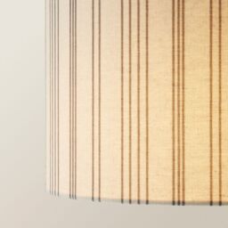 ValueLights Hallie Linen Stripe Drum Shade 3 Drop Black Diner Ceiling Pendant Light & Bulbs in Natural - thumbnail 4