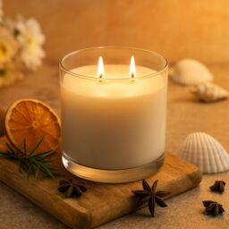 Nicola Spring 400g Soy Wax Scented Candle & Reed Diffuser Set - Vanilla Sands in Clear - thumbnail 2