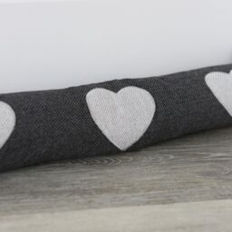 Nicola Spring Mismatched Herringbone Draught Excluder Set - 78.5cm - Draught Stopper in Grey - thumbnail 6