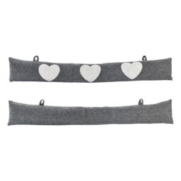 Nicola Spring Mismatched Herringbone Draught Excluder Set - 78.5cm - Draught Stopper in Grey