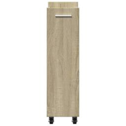 Berkfield Home Cabinet with Wheels Sonoma Oak 60x22x79 cm Engineered Wood in Brown - Size: 60 x 22 x 79 cm - thumbnail 6