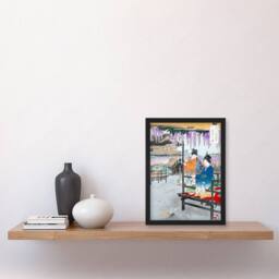 Artery8 Ogata Gekko Framed Wall Art Print Maidens Overlooking Fish Pond - Size: A4 - thumbnail 2