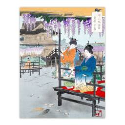 Artery8 Ogata Gekko Framed Wall Art Print Maidens Overlooking Fish Pond - Size: A4 - thumbnail 3