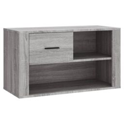 Berkfield Home Shoe Cabinet Grey Sonoma 80x35x45 cm Engineered Wood - Size: 80 x 35 x 45 cm - thumbnail 2