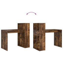 Berkfield Home Writing Desk Smoked oak Engineered wood Medium Writing Desk in Brown - thumbnail 9