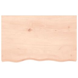 Berkfield Home Table Top 80x50x(2-4) cm Untreated Solid Wood Oak in Brown - thumbnail 3