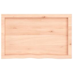 Berkfield Home Table Top 80x50x(2-4) cm Untreated Solid Wood Oak in Brown - thumbnail 4