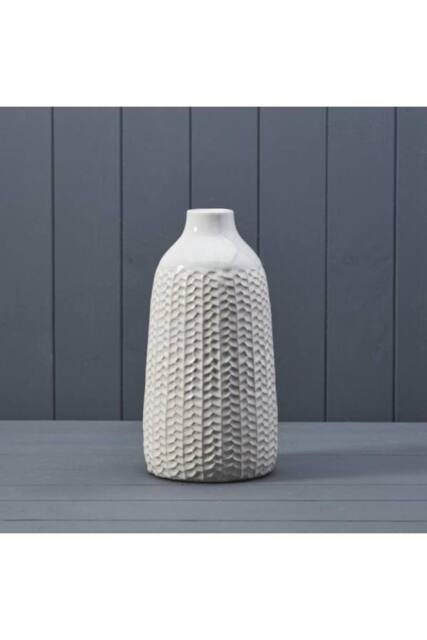 KDMD White Contemporary Ceramic Vase - image 1