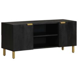 Berkfield Home TV Cabinet Black 105x33x46 cm Engineered Wood - Size: 105 x 33 x 46 cm