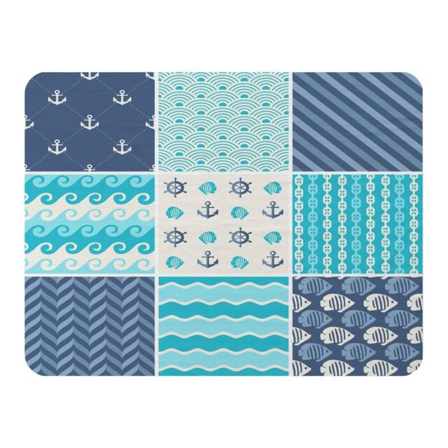 Benjamin Tate Design Nautical Tiles Blanket in Natural - Size: 120 cm x 150 cm - image 1
