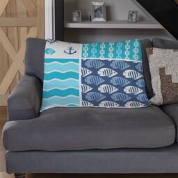 Benjamin Tate Design Nautical Tiles Blanket in Natural - Size: 120 cm x 150 cm - thumbnail 2
