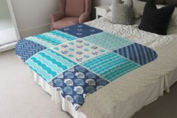 Benjamin Tate Design Nautical Tiles Blanket in Natural - Size: 120 cm x 150 cm - thumbnail 3