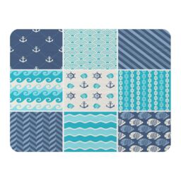 Benjamin Tate Design Nautical Tiles Blanket in Natural - Size: 120 cm x 150 cm - thumbnail 1