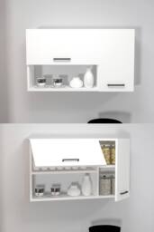 Destina Home Novarro Multi Purpose Wall Mounted Cabinet Shelf in White - thumbnail 7