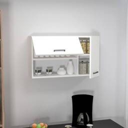 Destina Home Novarro Multi Purpose Wall Mounted Cabinet Shelf in White - thumbnail 2