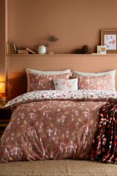 Fusion 'Woodland Dreams' Autumnal Print Fleece Throw in Chocolate - Size: 120 cm x 150 cm - thumbnail 4