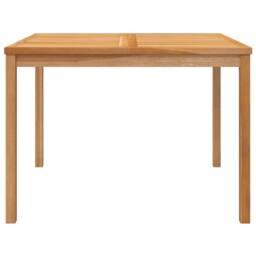 Berkfield Home Garden Dining Table 110x110x77 cm Solid Teak Wood in Brown - Size: 110 x 110 x 77 cm - thumbnail 4