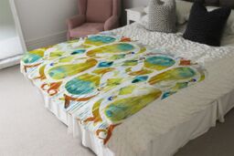 Benjamin Tate Design Ikat Vibrant Blanket in Natural - Size: 120 cm x 150 cm - thumbnail 3