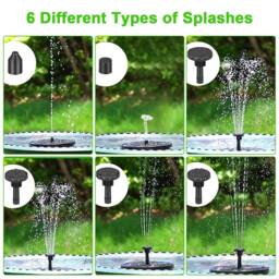Nordara Solar Floating Water Fountain Pump Bird Bath Garden Decor in Black - thumbnail 3