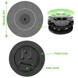 Nordara Solar Floating Water Fountain Pump Bird Bath Garden Decor in Black - thumbnail 2