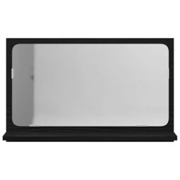 Berkfield Home Bathroom Mirror in Black Oak, 60x10.5x37 cm, Made of Engineered Wood - Size: 60x10.5x37 cm - thumbnail 6