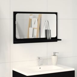Berkfield Home Bathroom Mirror in Black Oak, 60x10.5x37 cm, Made of Engineered Wood - Size: 60x10.5x37 cm