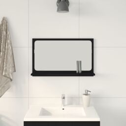 Berkfield Home Bathroom Mirror in Black Oak, 60x10.5x37 cm, Made of Engineered Wood - Size: 60x10.5x37 cm - thumbnail 4