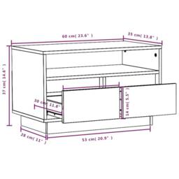 Berkfield Home TV Cabinet White 60x35x37 cm Solid Wood Pine - Size: 60 x 35 x 37 cm - thumbnail 9