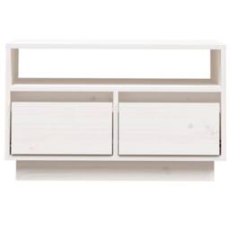 Berkfield Home TV Cabinet White 60x35x37 cm Solid Wood Pine - Size: 60 x 35 x 37 cm - thumbnail 5