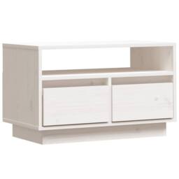 Berkfield Home TV Cabinet White 60x35x37 cm Solid Wood Pine - Size: 60 x 35 x 37 cm - thumbnail 3