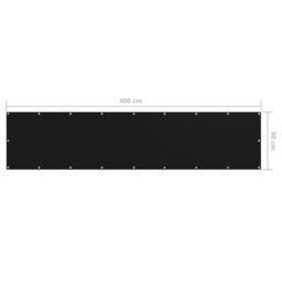 Berkfield Home Balcony Screen Black 90x400 cm Oxford Fabric - thumbnail 5