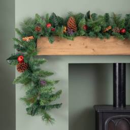 Samuel Alexander 2.7m Festive Spice Christmas Garland. Pinecones & Faux Dried Fruit - thumbnail 5