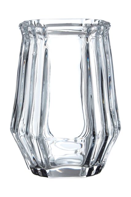 Orsina Faceted Design Clear Glass Bathroom Tumbler, Compact Tumbler Cup, Transparent Drinkware, Luxe Decor Tumbler - image 1