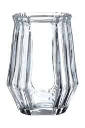 Orsina Faceted Design Clear Glass Bathroom Tumbler, Compact Tumbler Cup, Transparent Drinkware, Luxe Decor Tumbler