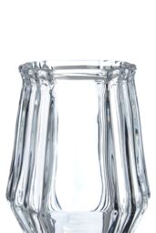 Orsina Faceted Design Clear Glass Bathroom Tumbler, Compact Tumbler Cup, Transparent Drinkware, Luxe Decor Tumbler - thumbnail 4